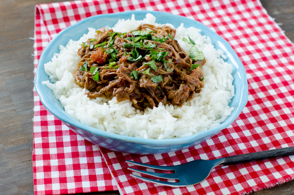 Slow Cooker Ropa Vieja recipe from ChefSarahElizabeth.com