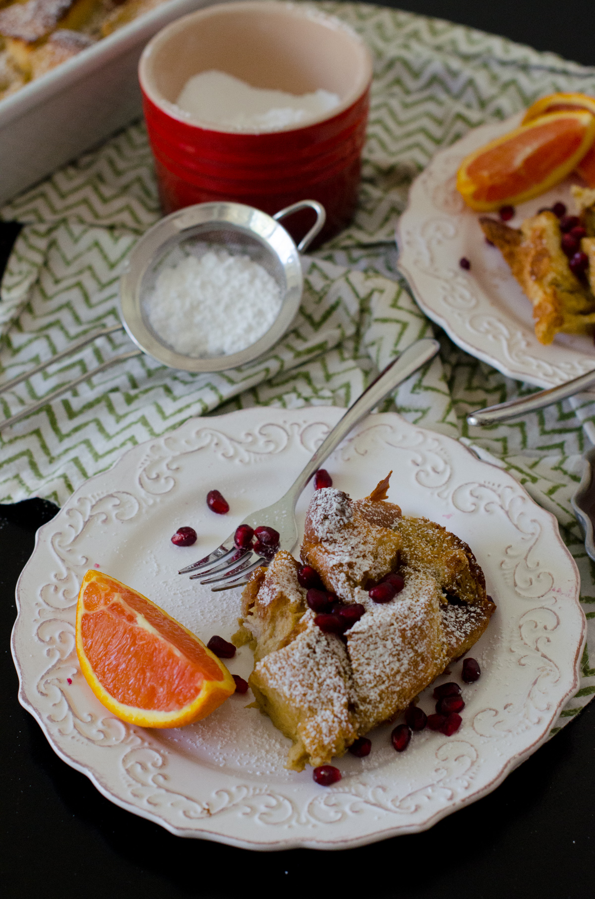 Dairy Free Challah French Toast Casserole recipe from ChefSarahElizabeth.com