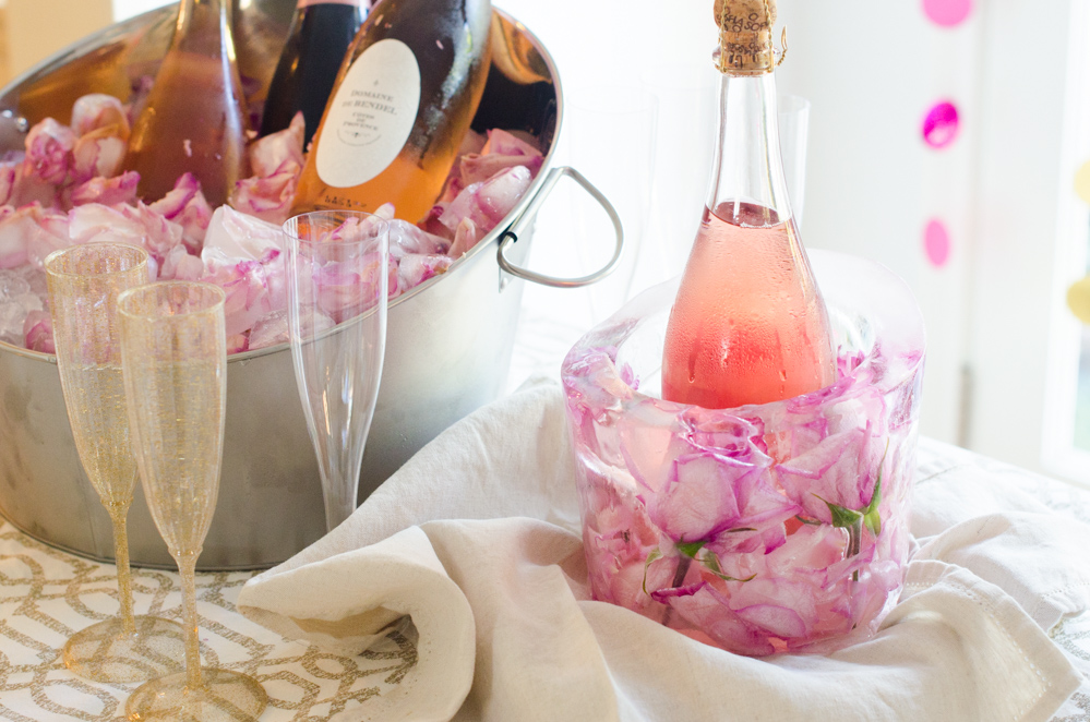 Pink and Gold Rosé Bar from ChefSarahElizabeth.com