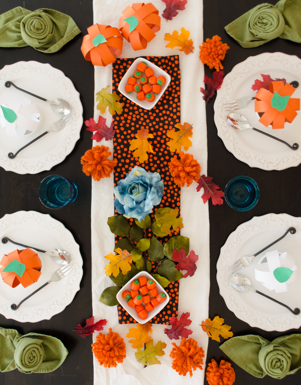 The Pumpkin Runner Tablescape from ChefSarahElizabeth.com