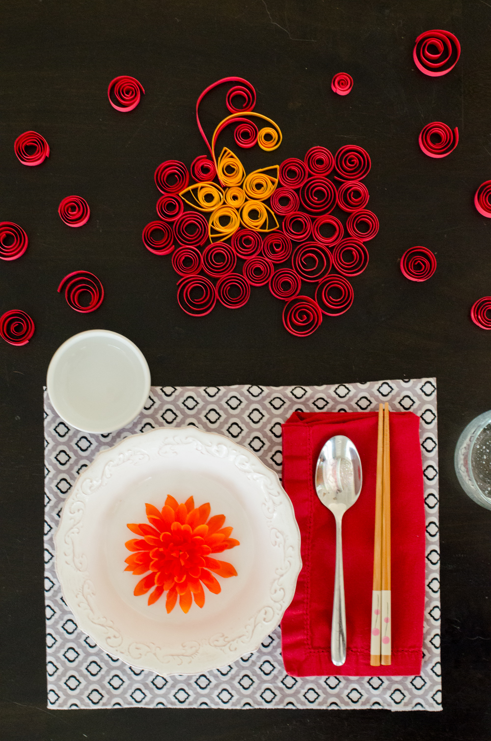 Vietnamese Quilled Tablescape from ChefSarahElizabeth.com