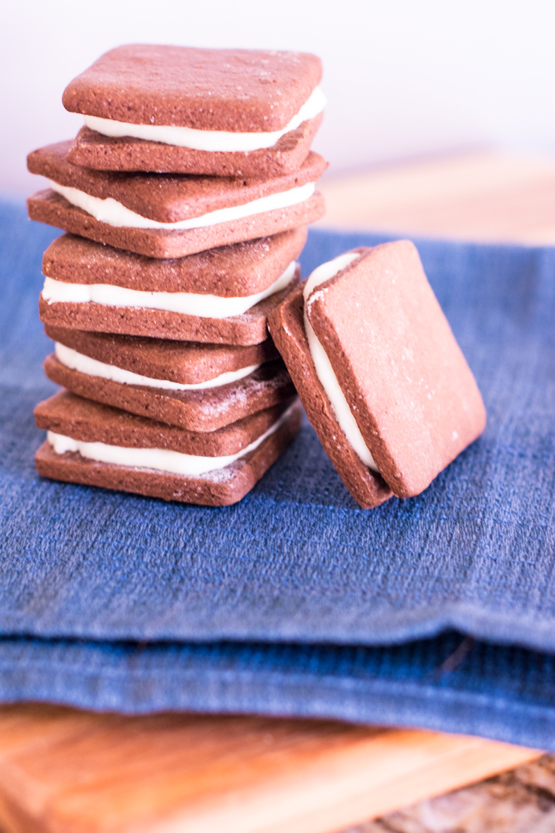 Stack of Chocolate Chai Sandwich Cookies